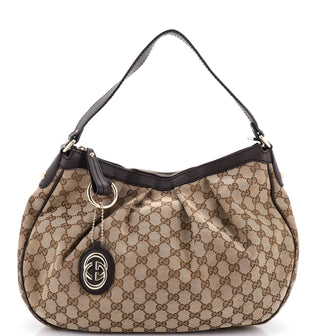Gucci Sukey Hobo GG Canvas with Leather Medium