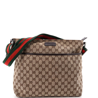 Gucci Front Pocket Web Messenger GG Canvas Medium