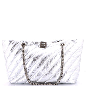 Balenciaga Crush Carry All Chain Tote Quilted Leather Medium