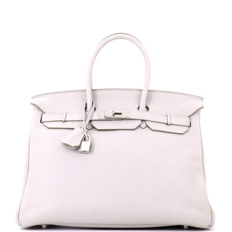 Hermes Birkin Handbag Grey Togo with Palladium Hardware 35