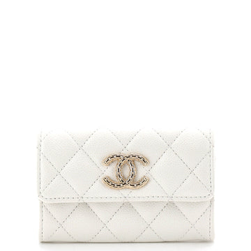 Chanel Chained CC Flap Card Case Quilted Caviar