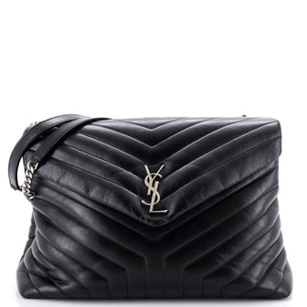 Saint Laurent Loulou Shoulder Bag Matelasse Chevron Leather Large
