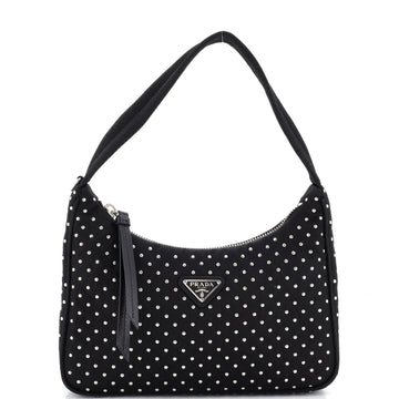 Prada Re-Edition 2000 Hobo Studded Tessuto Mini