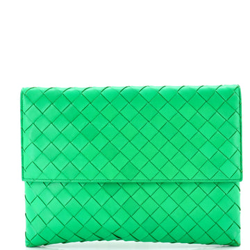 Bottega Veneta Cassette Flat Pouch Maxi Intrecciato Leather Small