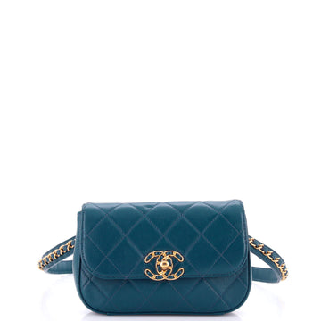 Chanel Chain Infinity Waist Bag Quilted Lambskin