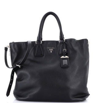Prada Side Zip Convertible Tote Vitello Daino Large