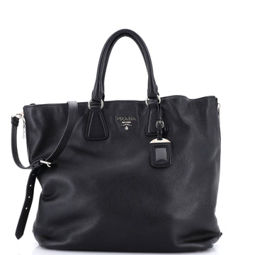 Prada Side Zip Convertible Tote Vitello Daino Large