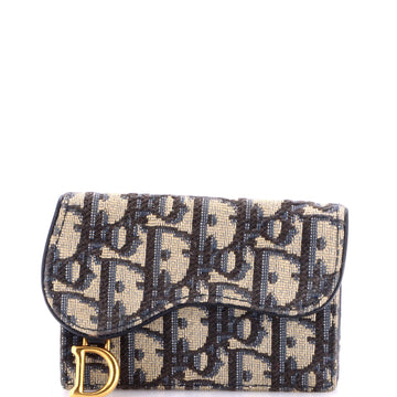 Christian Dior Saddle Card Case Oblique Canvas