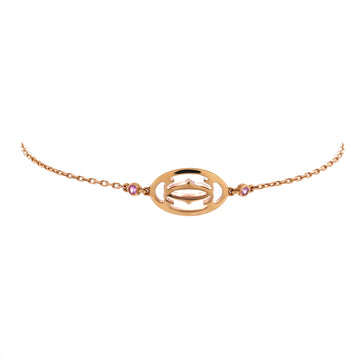 Cartier Double C Logo Bracelet 18K Rose Gold with Pink Sapphires