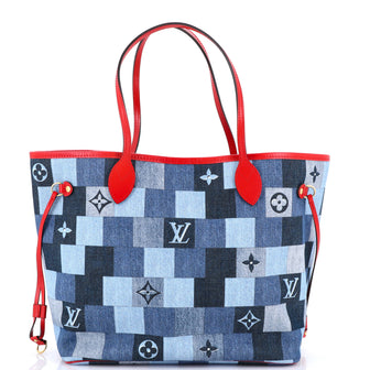 Louis Vuitton Neverfull Tote Damier and Monogram Patchwork Denim MM