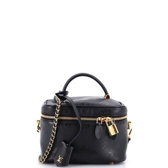 Louis Vuitton Vanity Handbag Monogram Ink Embossed Lambskin PM