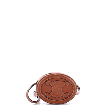 Celine Triomphe Oval Crossbody Bag Leather Mini