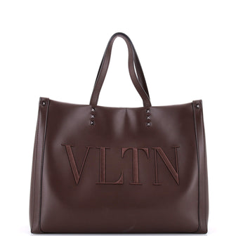 Valentino Garavani VLTN Rockstud Shopping Tote Embroidered Leather Large