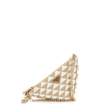 Prada Symbole Triangle Bag Leather and Jacquard Mini