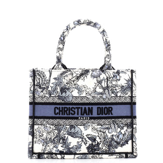 Christian Dior Book Tote Embroidered Canvas Small