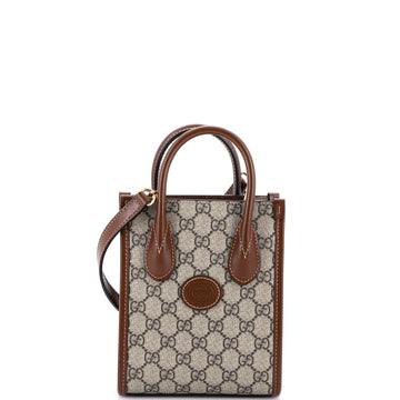 Gucci Interlocking G Patch Tote GG Coated Canvas Mini