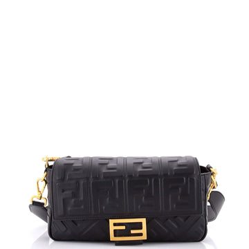 Fendi Baguette NM Bag Zucca Embossed Leather Medium