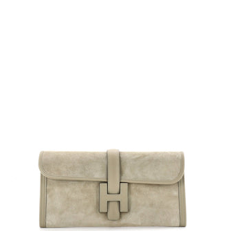 Hermes Jige Elan Clutch Doblis Suede 29