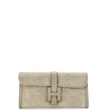Hermes Jige Elan Clutch Doblis Suede 29