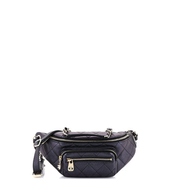 Chanel All About Waist Bag Quilted Iridescent Calfskin Small