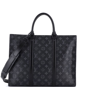 Louis Vuitton Sac Plat Zipper Tote Monogram Eclipse Canvas Horizontal