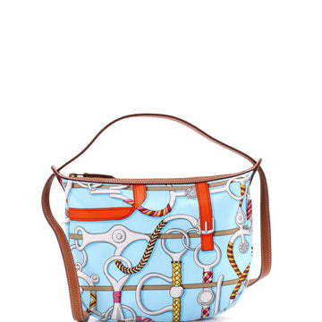 Hermes Sursoie To Go Pouch Printed Silk and Leather