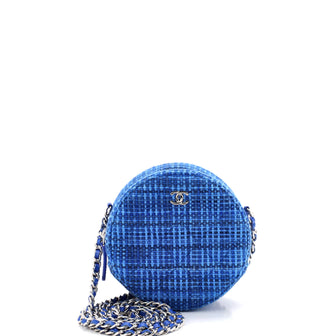 Chanel Round Clutch with Chain Quilted Tweed Mini
