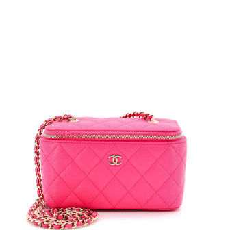 Chanel Classic Vanity Case with Chain Quilted Caviar Small