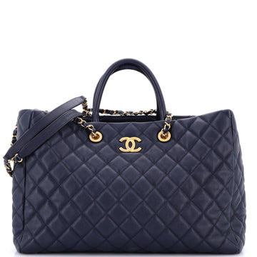 Chanel Coco Handle Shopping Tote Quilted Caviar Large