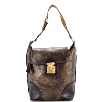 Louis Vuitton Sergeant Handbag Limited Edition Monogram Embossed Leather GM