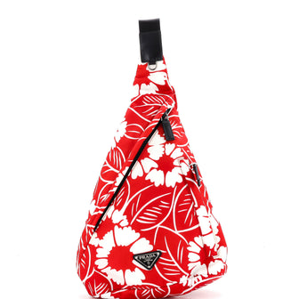 Prada Zip Sling Backpack Printed Tessuto