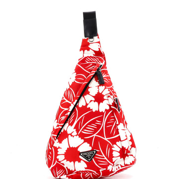 Prada Zip Sling Backpack Printed Tessuto