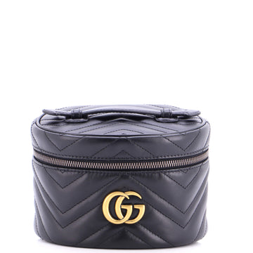 Gucci GG Marmont Top Handle Cosmetic Case Matelasse Leather Mini