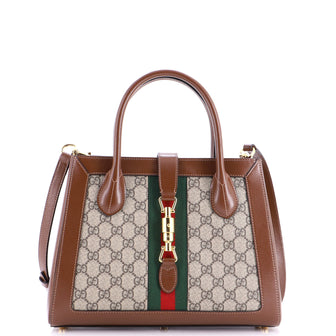 Gucci Jackie 1961 Web Tote GG Canvas and Leather Medium