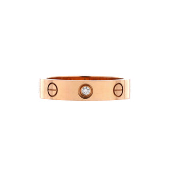 Cartier Love Wedding Band 1 Diamond Ring 18K Rose Gold with Diamond