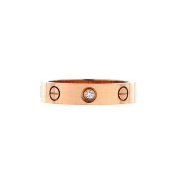 Cartier Love Wedding Band 1 Diamond Ring 18K Rose Gold with Diamond