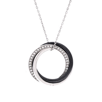 Cartier Trinity Pendant Necklace 18K White Gold with Diamonds and Ceramic Small