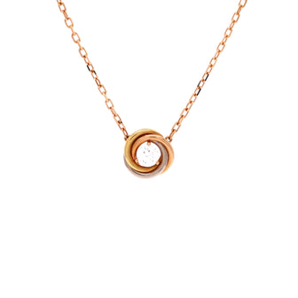 Cartier Trinity Diamond Pendant Necklace 18K Tricolor Gold and Diamond