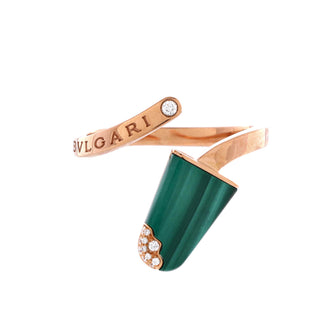Bvlgari Gelati Ring 18K Rose Gold with Malachite and Diamonds