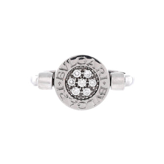 Bvlgari Bvlgari Bvlgari Flip Ring 18K White Gold with Diamonds and Onyx