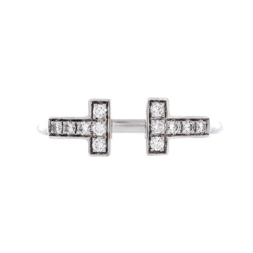 Tiffany & Co. T Wire Ring 18K White Gold with Diamonds