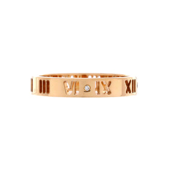 Tiffany & Co. Atlas Pierced Ring 18K Rose Gold and Diamonds 3.5mm