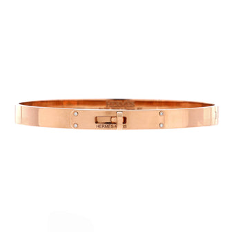 Hermes Kelly Bracelet 18K Rose Gold with 4 Diamonds Small