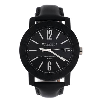 Bvlgari Bvlgari Via Dei Condotti 10 Automatic Watch Carbon and Leather 40