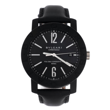 Bvlgari Bvlgari Via Dei Condotti 10 Automatic Watch Carbon and Leather 40