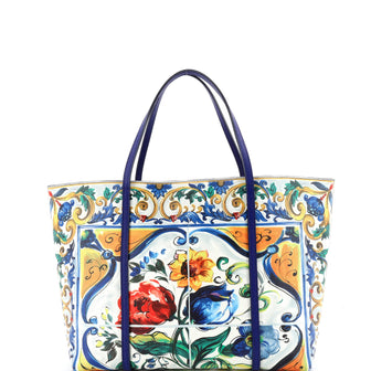 Dolce & Gabbana Miss Escape Open Tote Printed Saffiano Leather