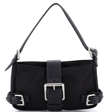 Bottega Veneta Buckle Shoulder Bag Nylon with Leather