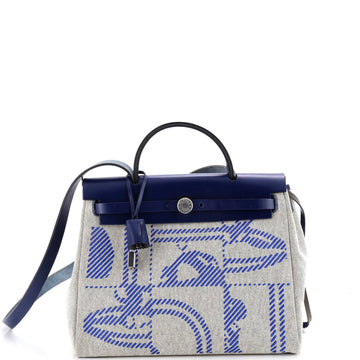Hermes Herbag Zip Relief Brides de Gala Toile and Leather 31