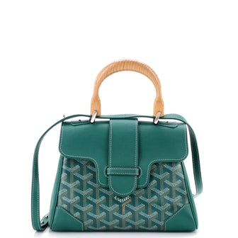 Goyard Structured Saigon Top Handle Bag Coated Canvas with Leather Mini