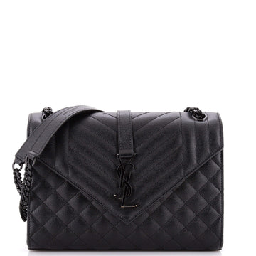 Saint Laurent Classic Monogram Envelope Satchel Mixed Matelasse Leather Medium